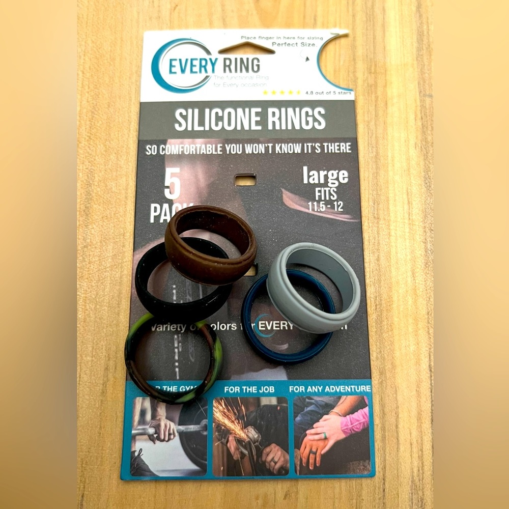 Every Ring Silicone Men’s Rings Brand New & Packaged Fits 9.5-10